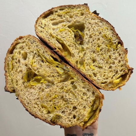 Turmeric Leek Sourdough